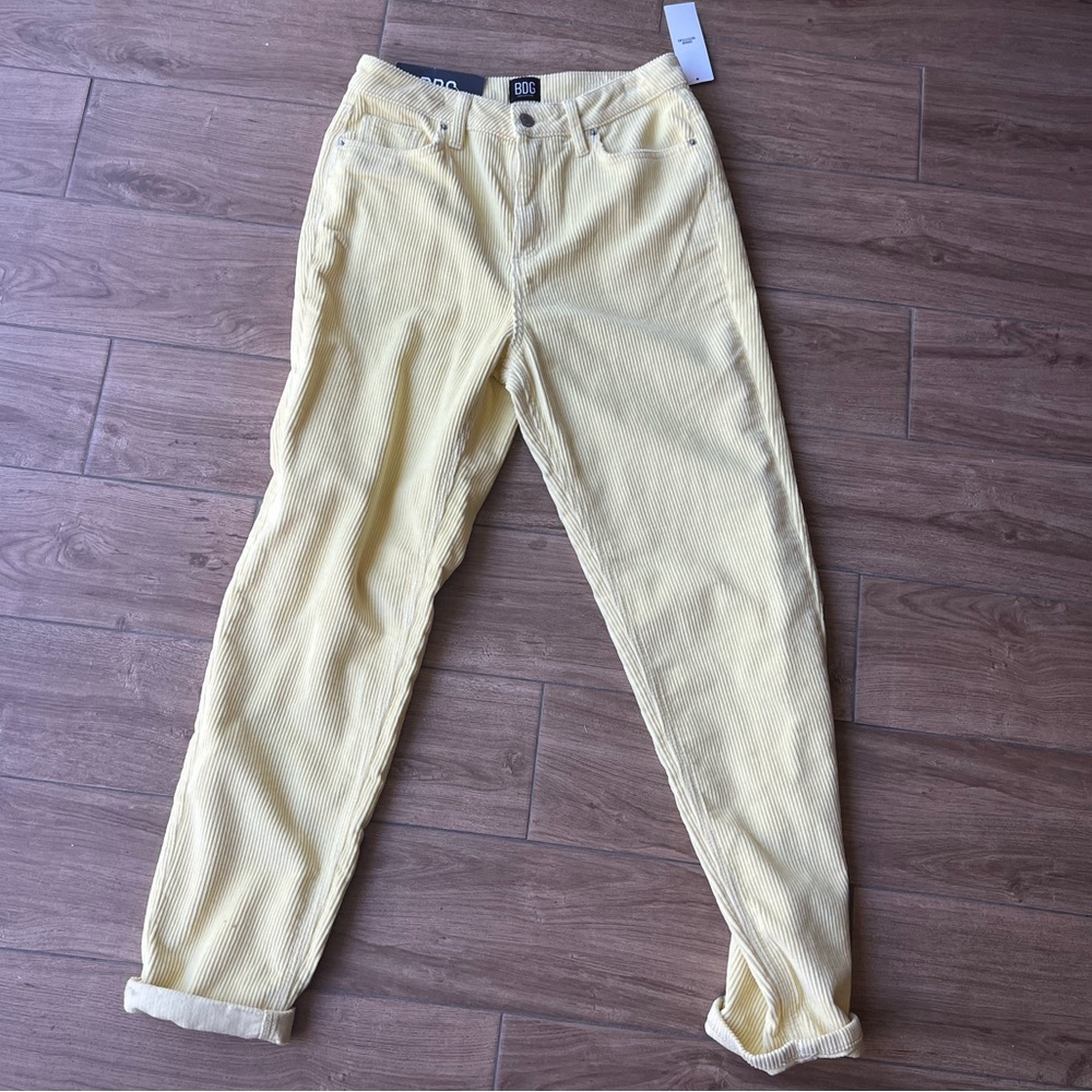 urban outfitters mom high waisted yellow pants